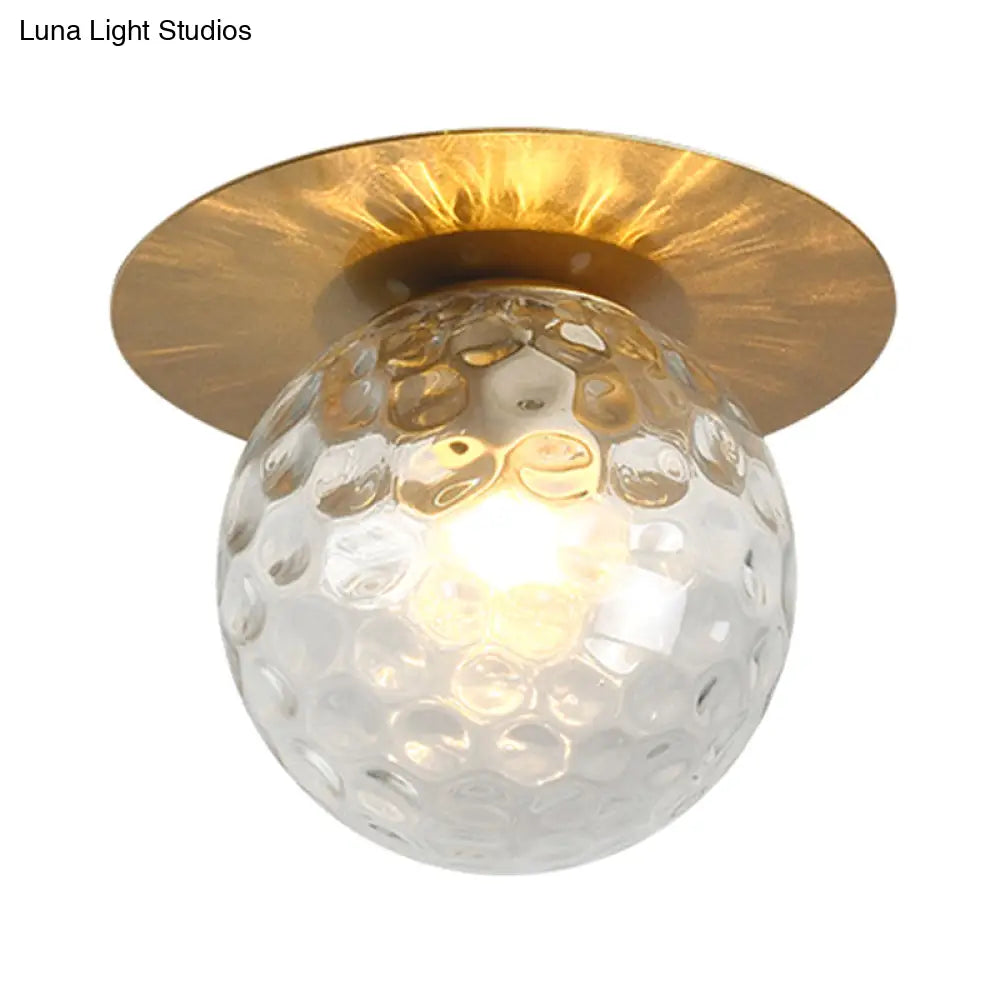 Contemporary Frosted Glass Sphere Semi Flush Chandelier: Stylish Ceiling Mount Light For Hallways