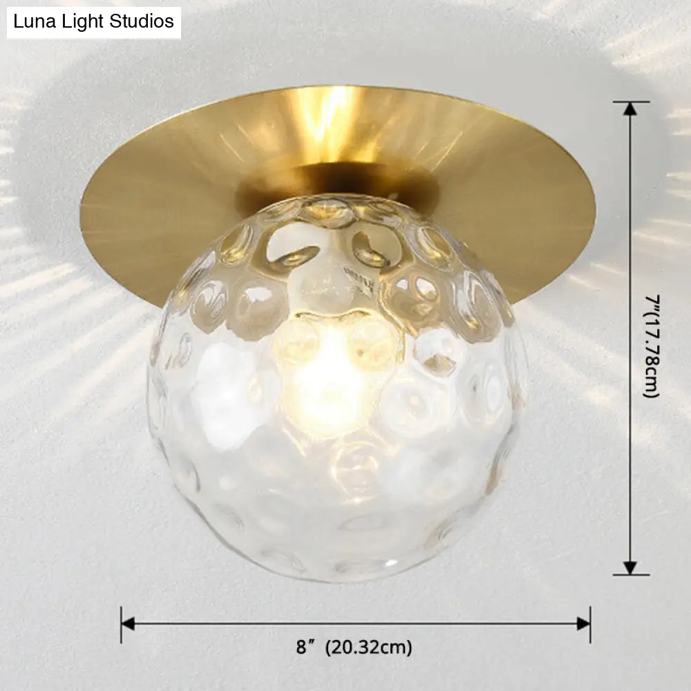 Contemporary Frosted Glass Sphere Semi Flush Chandelier: Stylish Ceiling Mount Light For Hallways