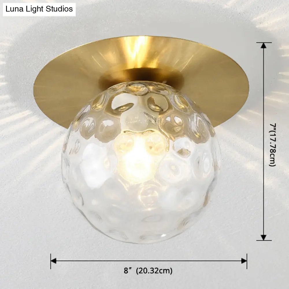 Contemporary Frosted Glass Sphere Semi Flush Chandelier: Stylish Ceiling Mount Light For Hallways