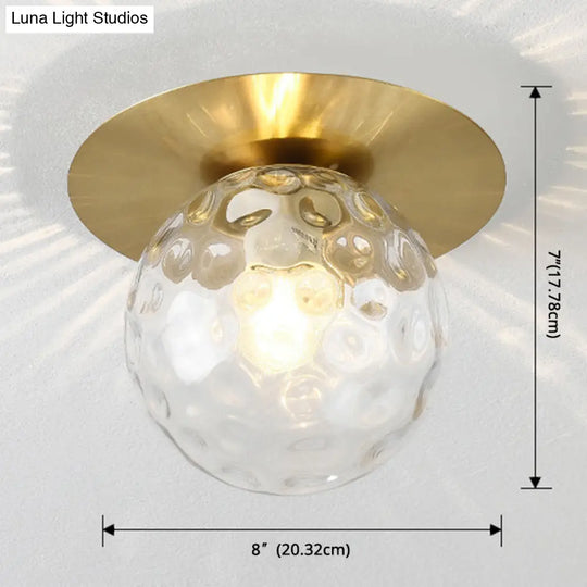 Contemporary Frosted Glass Sphere Semi Flush Chandelier: Stylish Ceiling Mount Light For Hallways
