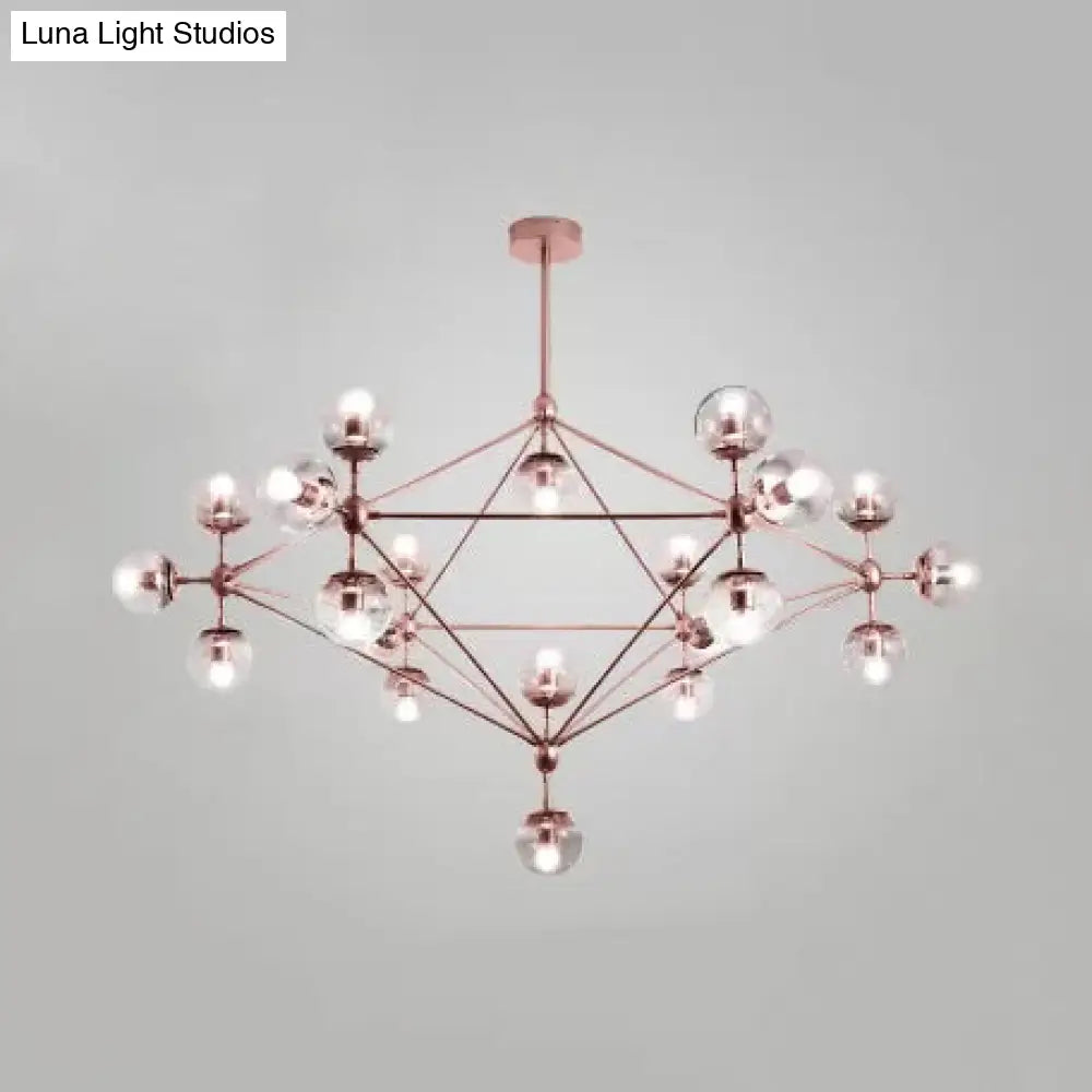 Contemporary Geometric Chandelier - Brass/Gold/Rose Gold 10/15/21 Lights Living Room Pendant