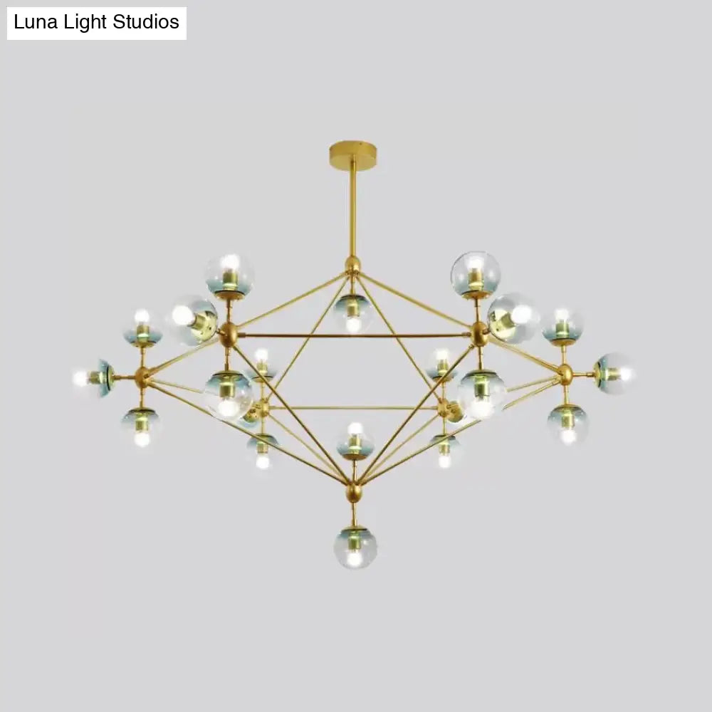 Contemporary Geometric Chandelier - Brass/Gold/Rose Gold 10/15/21 Lights Living Room Pendant