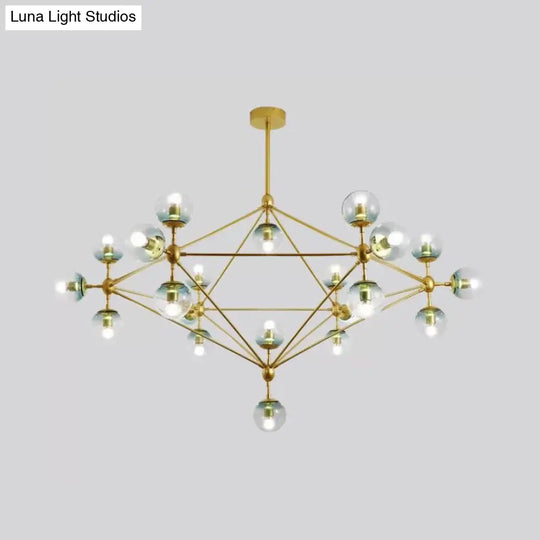 Contemporary Geometric Chandelier - Brass/Gold/Rose Gold 10/15/21 Lights Living Room Pendant