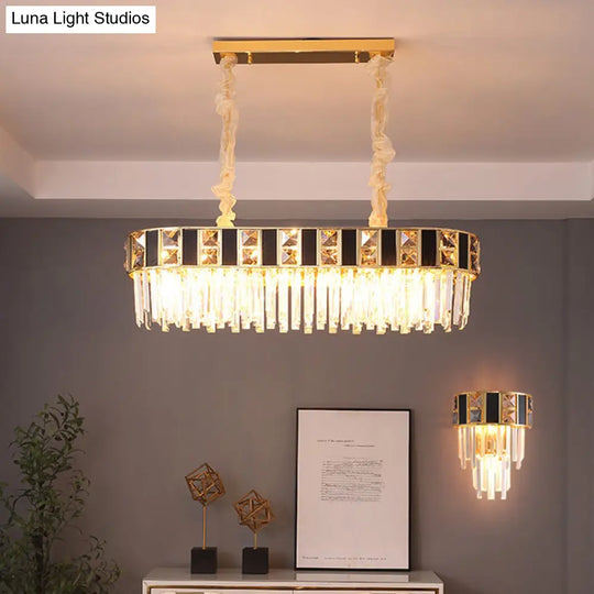 Contemporary Geometric Crystal Chandelier In Gold For Living Room Lighting