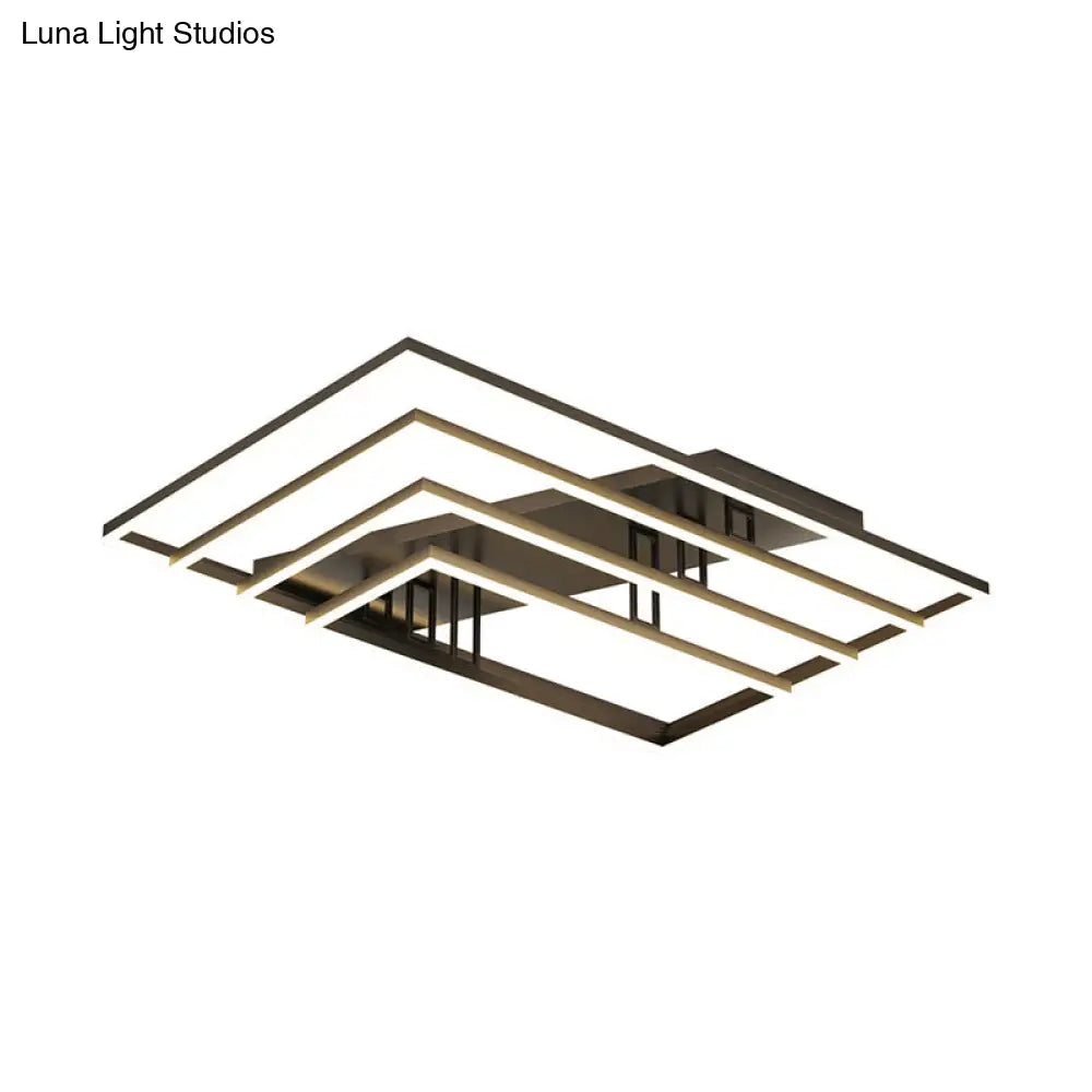Contemporary Geometric Semi - Flush Acrylic Bedroom Ceiling Light