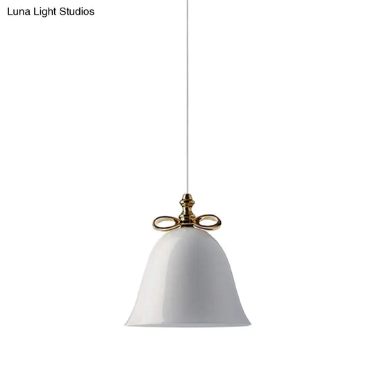 Contemporary Glass Bell Pendant Light - White/Brown/Clear Ideal For Dining Room Ceiling