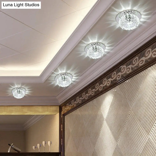 Contemporary Glass Ceiling Mount Chandelier - Semi Flush Ball Lights For Hallway