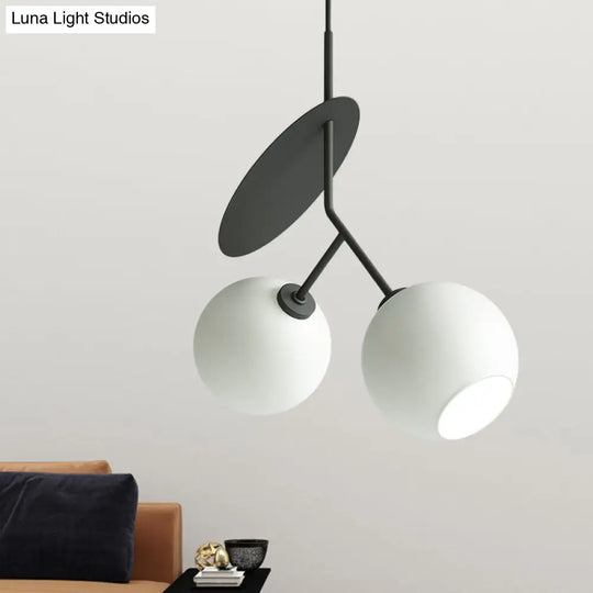 Contemporary Glass Globe Pendant Light With Metallic Circle - Ideal For Restaurants