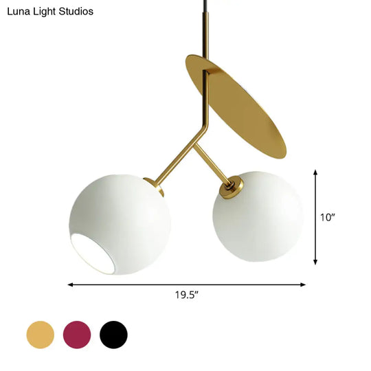 Contemporary Glass Globe Pendant Light With Metallic Circle - Ideal For Restaurants