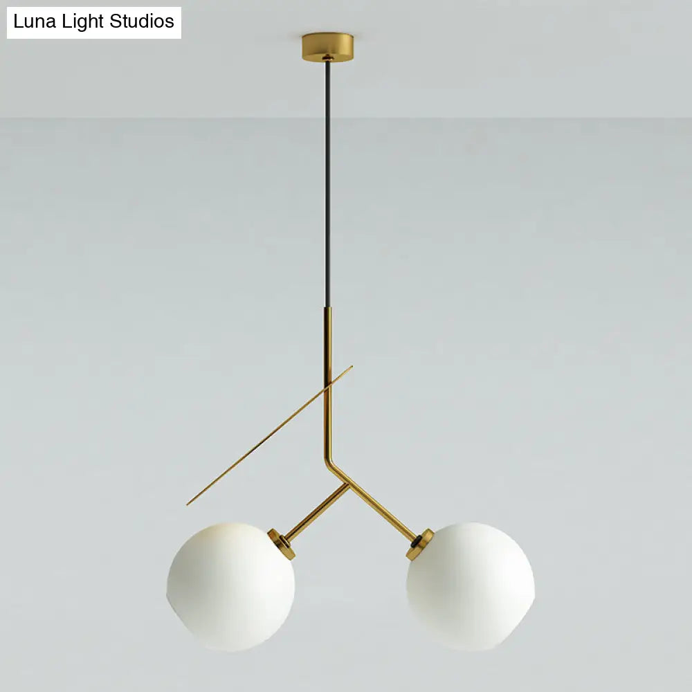 Contemporary Glass Globe Pendant Light With Metallic Circle - Ideal For Restaurants