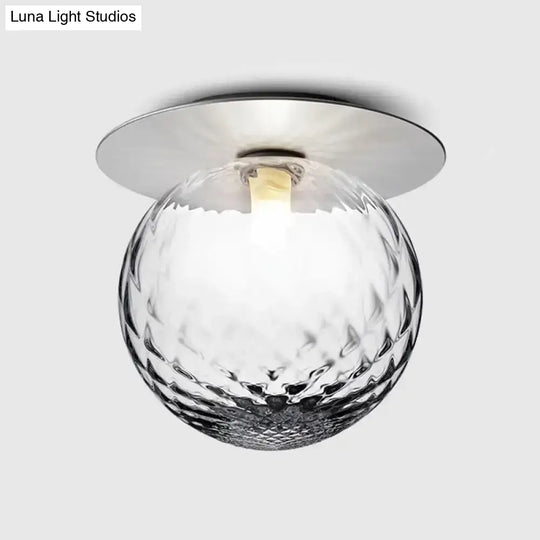 Contemporary Glass Led Flush Mount Ceiling Light - Stylish Lighting For Corridor