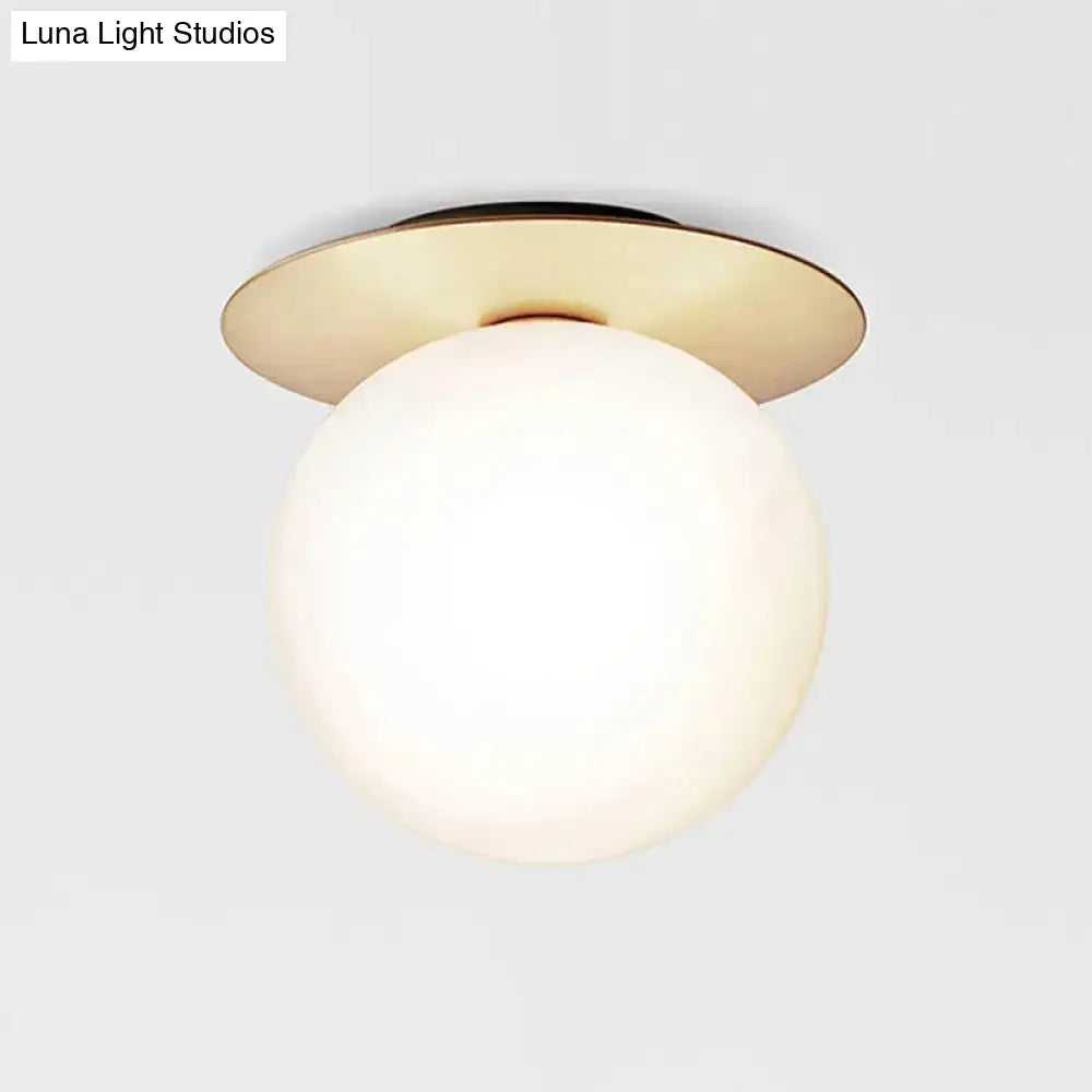 Contemporary Glass Led Flush Mount Ceiling Light - Stylish Lighting For Corridor