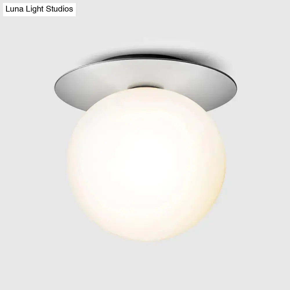 Contemporary Glass Led Flush Mount Ceiling Light - Stylish Lighting For Corridor