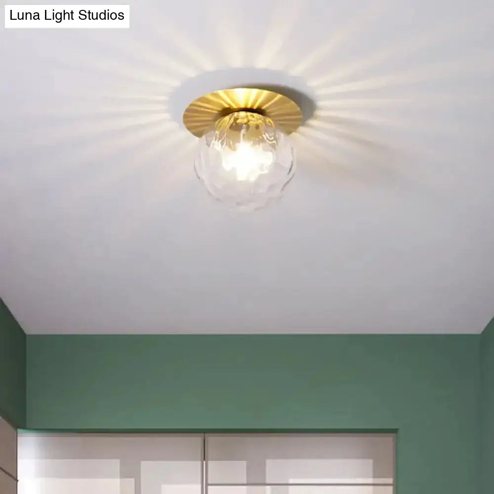 Contemporary Glass Led Flush Mount Ceiling Light - Stylish Lighting For Corridor