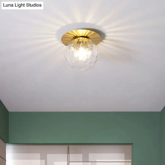 Contemporary Glass Led Flush Mount Ceiling Light - Stylish Lighting For Corridor