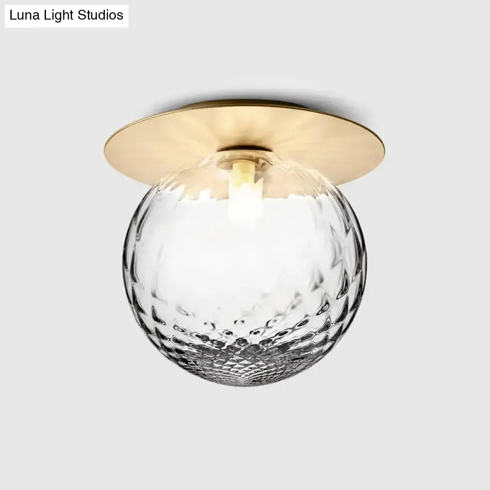 Contemporary Glass Led Flush Mount Ceiling Light - Stylish Lighting For Corridor