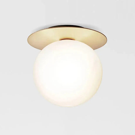 Contemporary Glass Led Flush Mount Ceiling Light - Stylish Lighting For Corridor Gold / Milk White