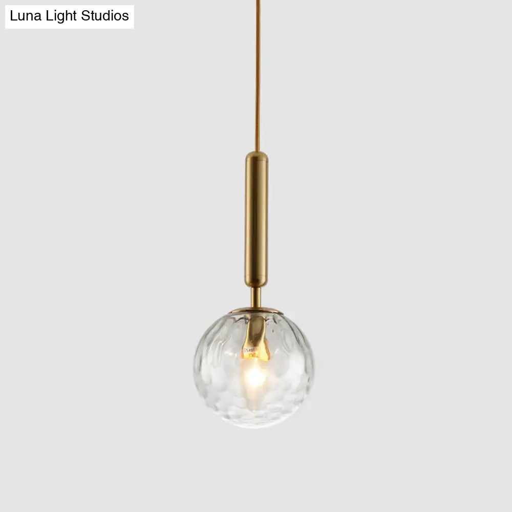 Contemporary Glass Pendant Light - Spherical Design For Lounge Gold / Clear