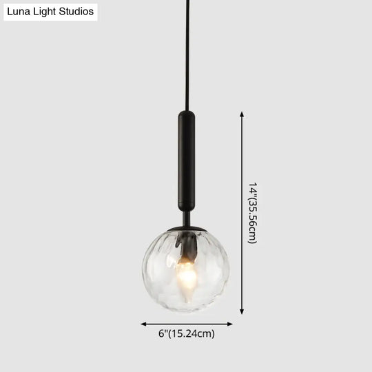 Contemporary Glass Pendant Light - Spherical Design For Lounge