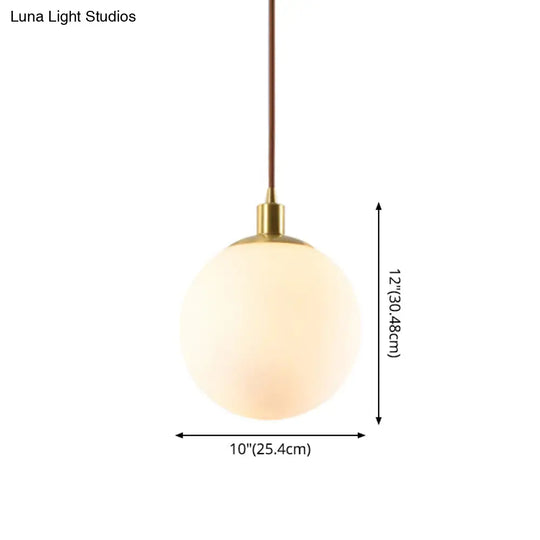 Contemporary Glass Pendant Light – Gold Spherical Design For Bedroom