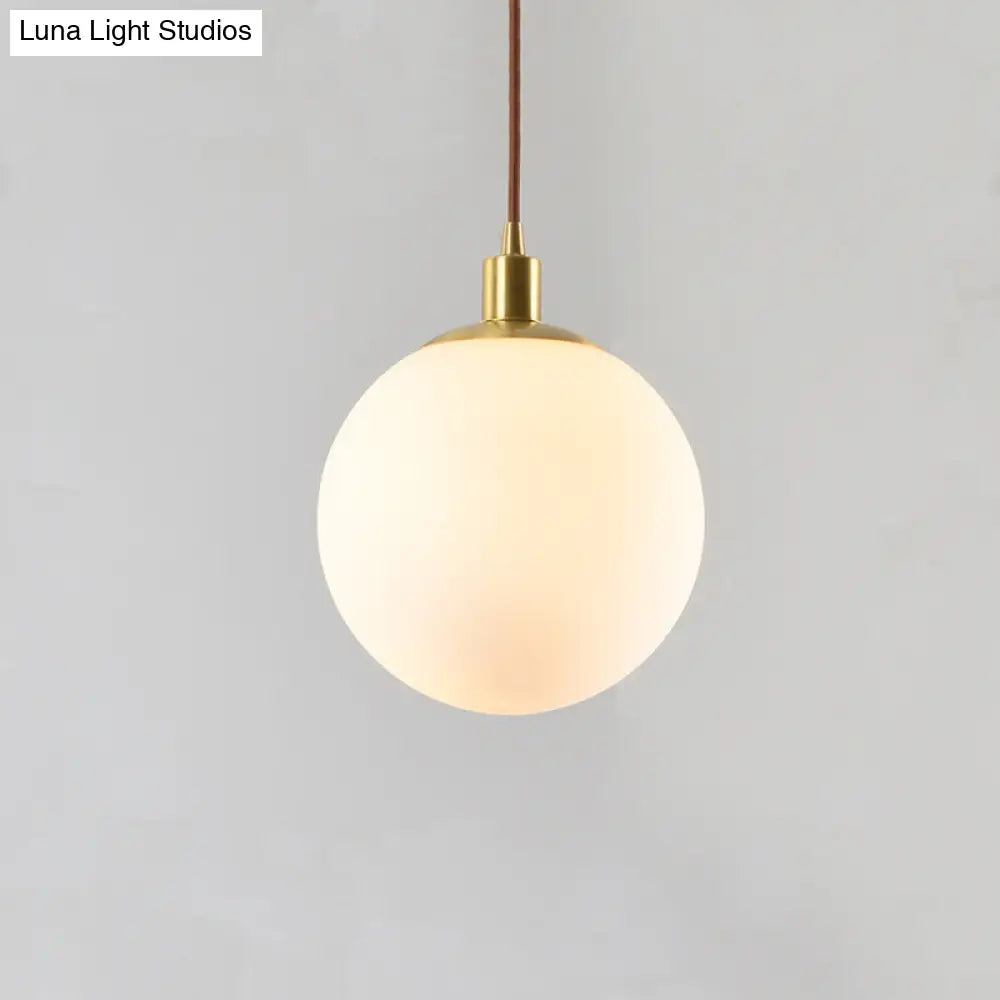 Contemporary Glass Pendant Light – Gold Spherical Design For Bedroom