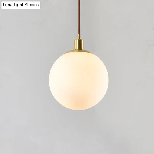 Contemporary Glass Pendant Light – Gold Spherical Design For Bedroom