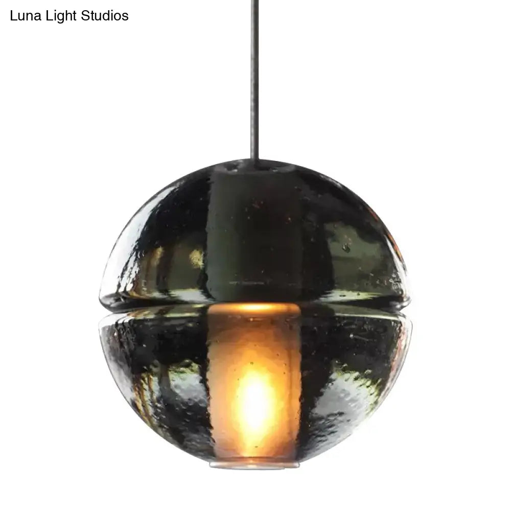 Contemporary Clear Glass Round Ceiling Light Bedside Pendant Fixture