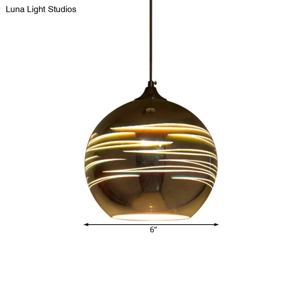 Contemporary 3-D Glass Pendant Lamp - Chrome/Gold 1 Light Multiple Width Options