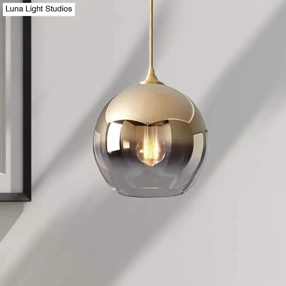 Contemporary Gold Glass Globe Pendant Light With Fading Shade - 1 In 8/10/12 Widths / 10