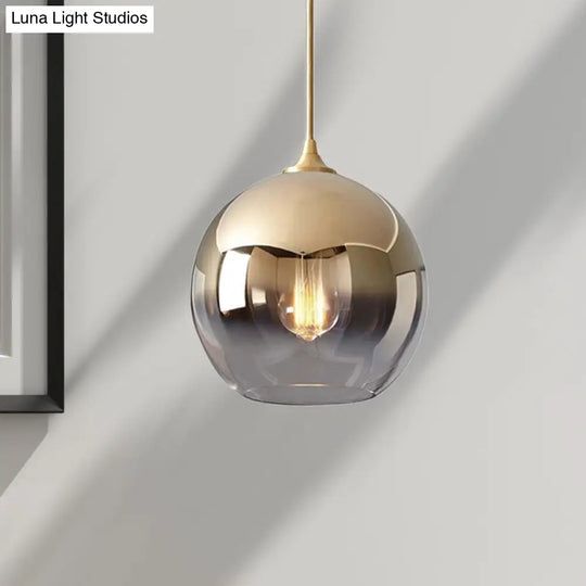 Contemporary Gold Glass Globe Pendant Light With Fading Shade - 1 In 8/10/12 Widths / 10