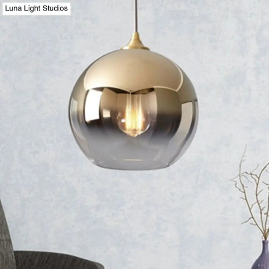 Contemporary Gold Glass Globe Pendant Light With Fading Shade - 1 In 8/10/12 Widths / 12