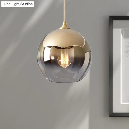 Contemporary Gold Glass Globe Pendant Light With Fading Shade - 1 In 8/10/12 Widths / 8