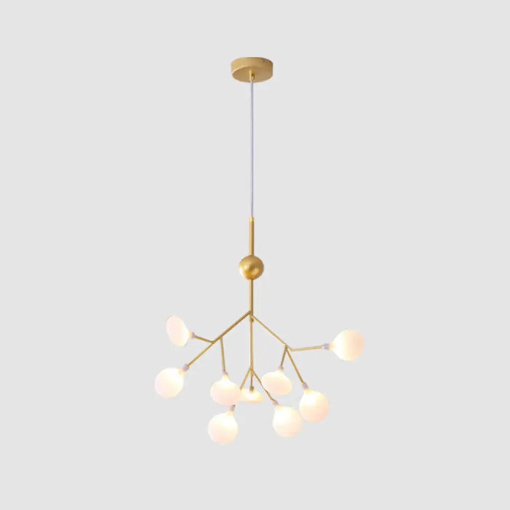 Contemporary Gold Acrylic Leaf Chandelier: Led Ceiling Lamp For Living Room 9 /