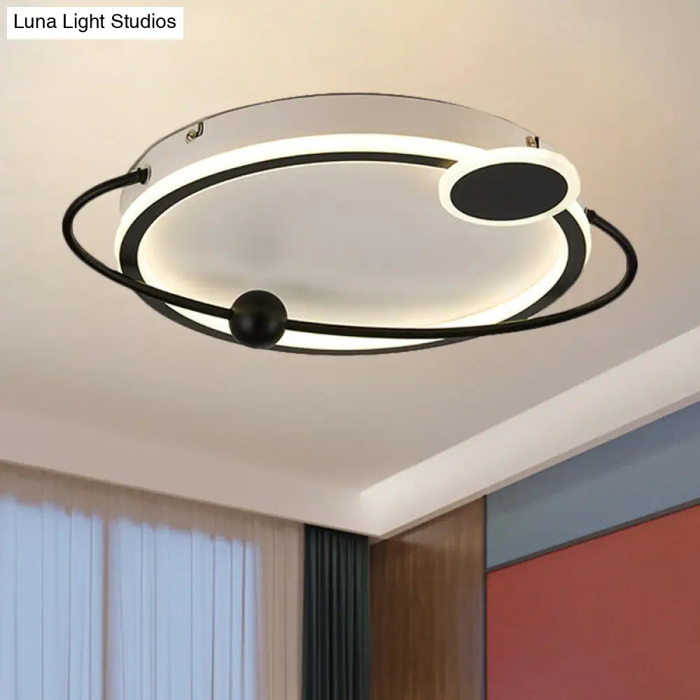 Contemporary Gold/Black Led Flush Ceiling Light Warm/White 19’/23.5’ Dia’ Or ’Modern Dia