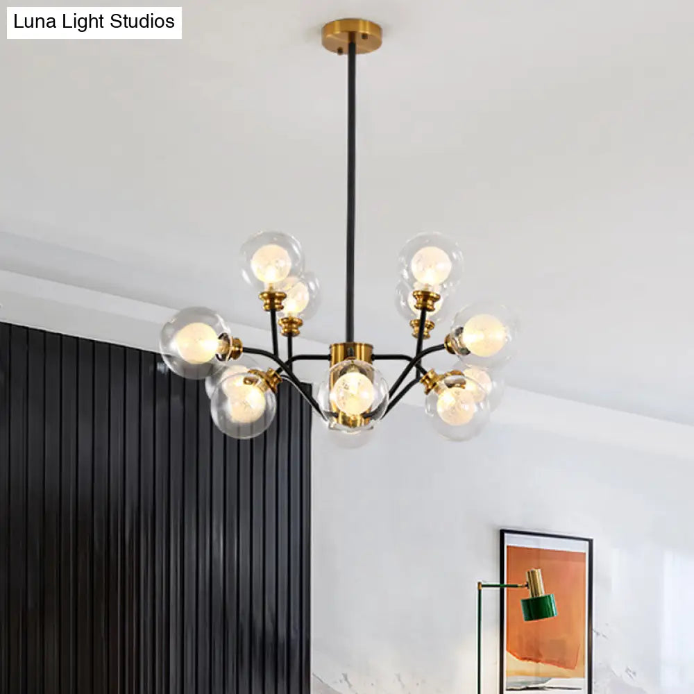 Contemporary Gold & Black Metal Dining Table Pendant Light Chandelier - Modo Design