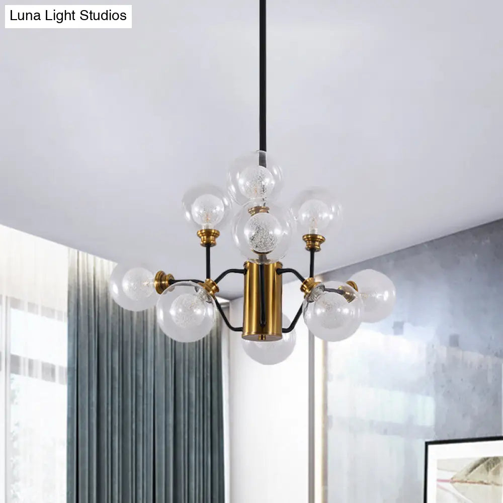 Contemporary Gold & Black Metal Dining Table Pendant Light Chandelier - Modo Design