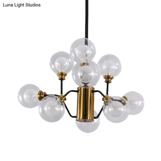 Contemporary Gold & Black Metal Dining Table Pendant Light Chandelier - Modo Design