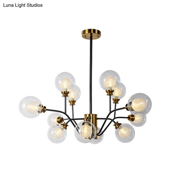 Contemporary Gold & Black Metal Dining Table Pendant Light Chandelier - Modo Design