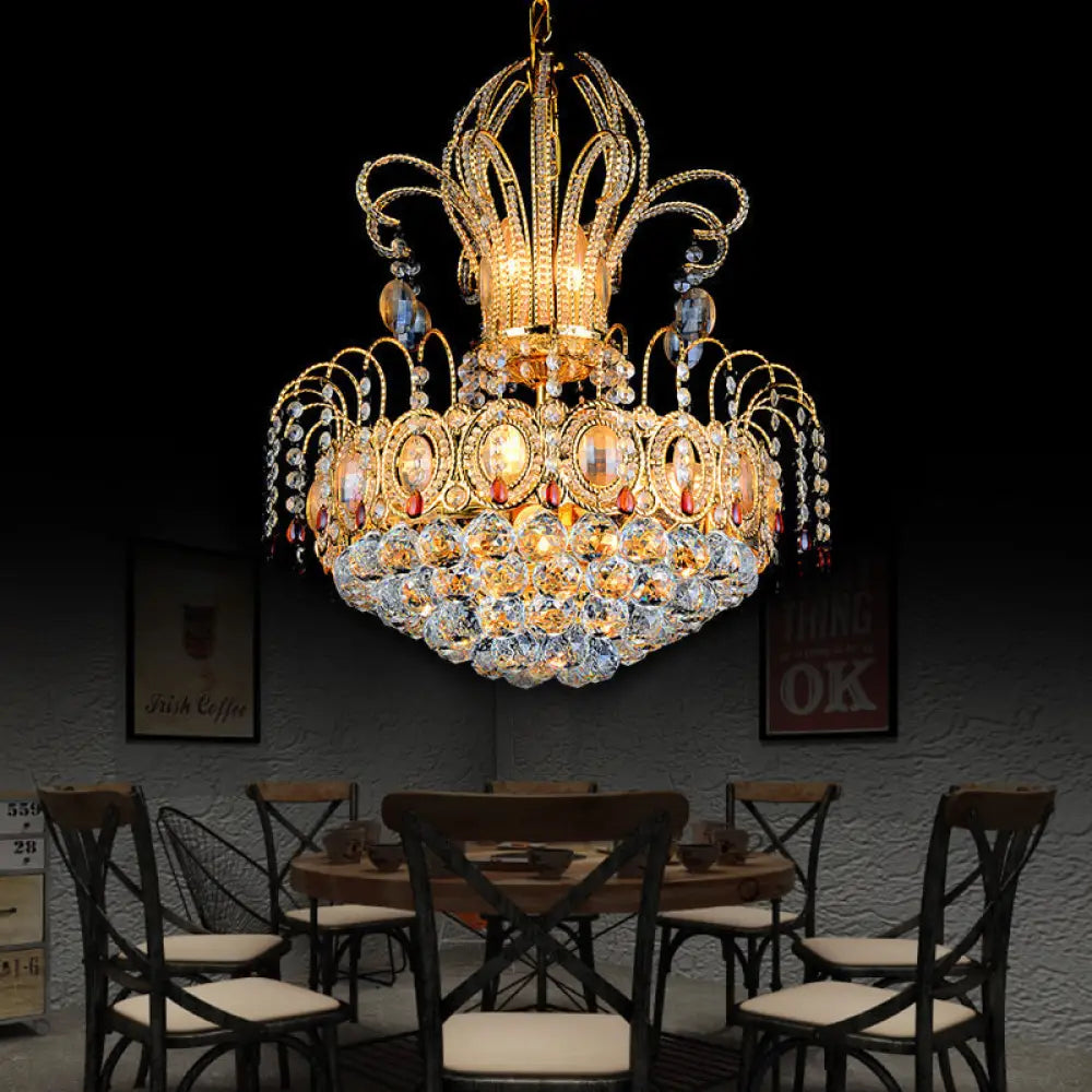 Contemporary Gold Crystal Ball Chandelier Light With Multi Lights For Dining Room 16’/19.5’