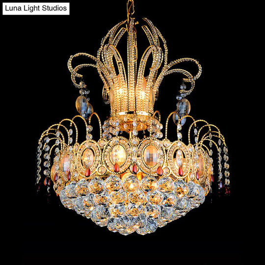 Contemporary Gold Crystal Ball Chandelier Light With Multi Lights For Dining Room 16’/19.5’ Wide