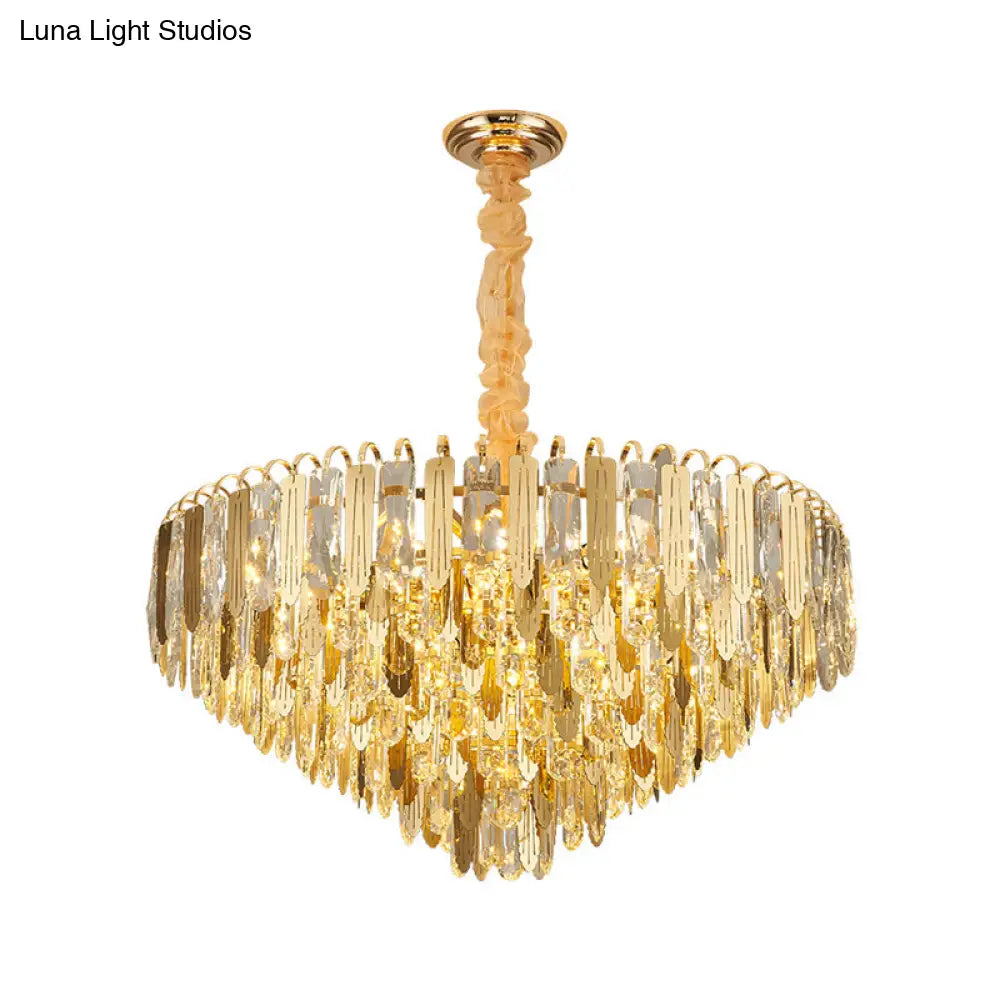 Contemporary Gold Crystal Draping Chandelier With 6 Heads – Elegant Bedroom Lighting