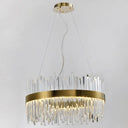 Contemporary Gold Crystal Led Ceiling Light For Dining Room / 23.5