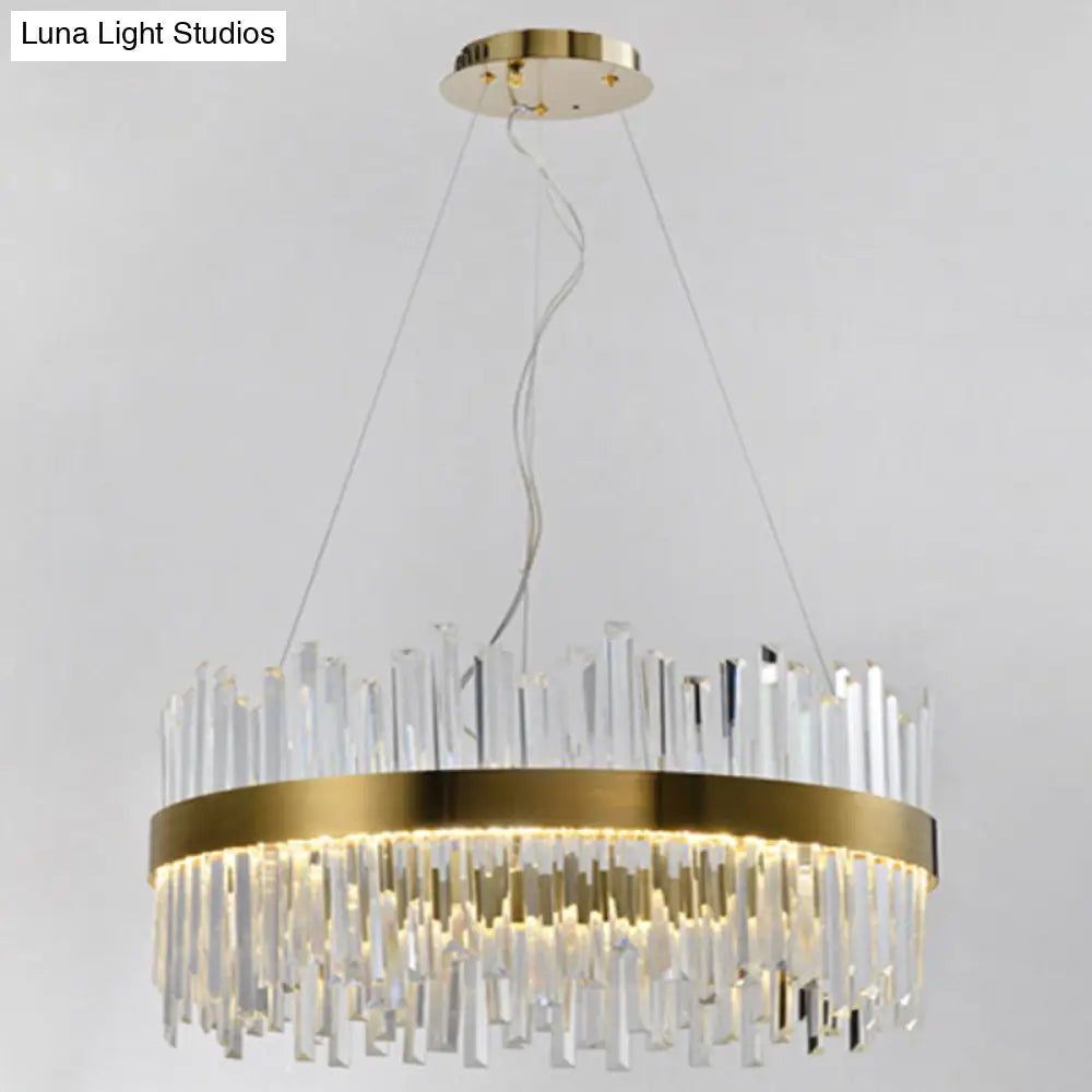 Contemporary Gold Crystal Led Ceiling Light For Dining Room