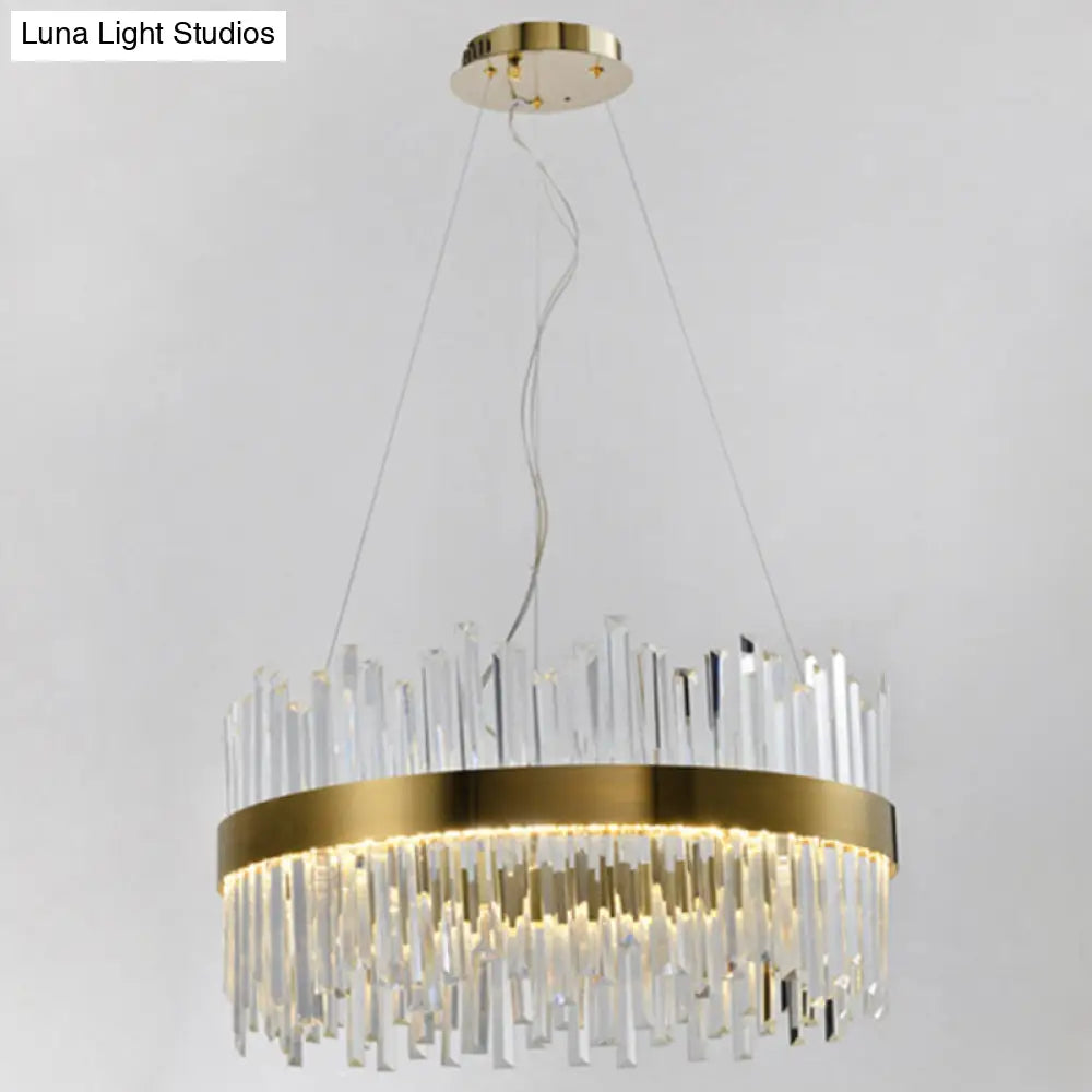 Contemporary Gold Crystal Led Ceiling Light For Dining Room