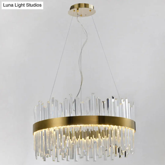 Contemporary Gold Crystal Led Ceiling Light For Dining Room