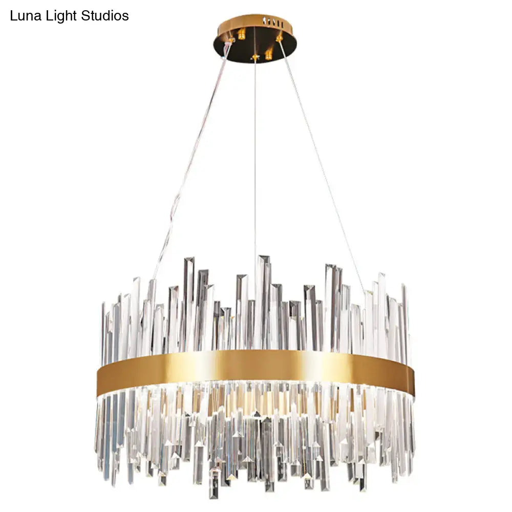 Contemporary Gold Crystal Led Ceiling Light For Dining Room