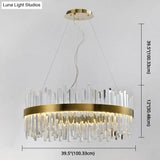 Contemporary Gold Crystal Led Ceiling Light For Dining Room