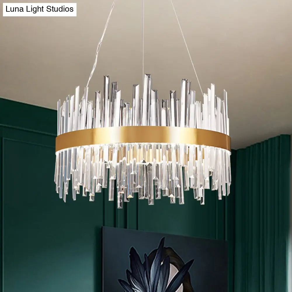 Contemporary Gold Crystal Led Ceiling Light For Dining Room