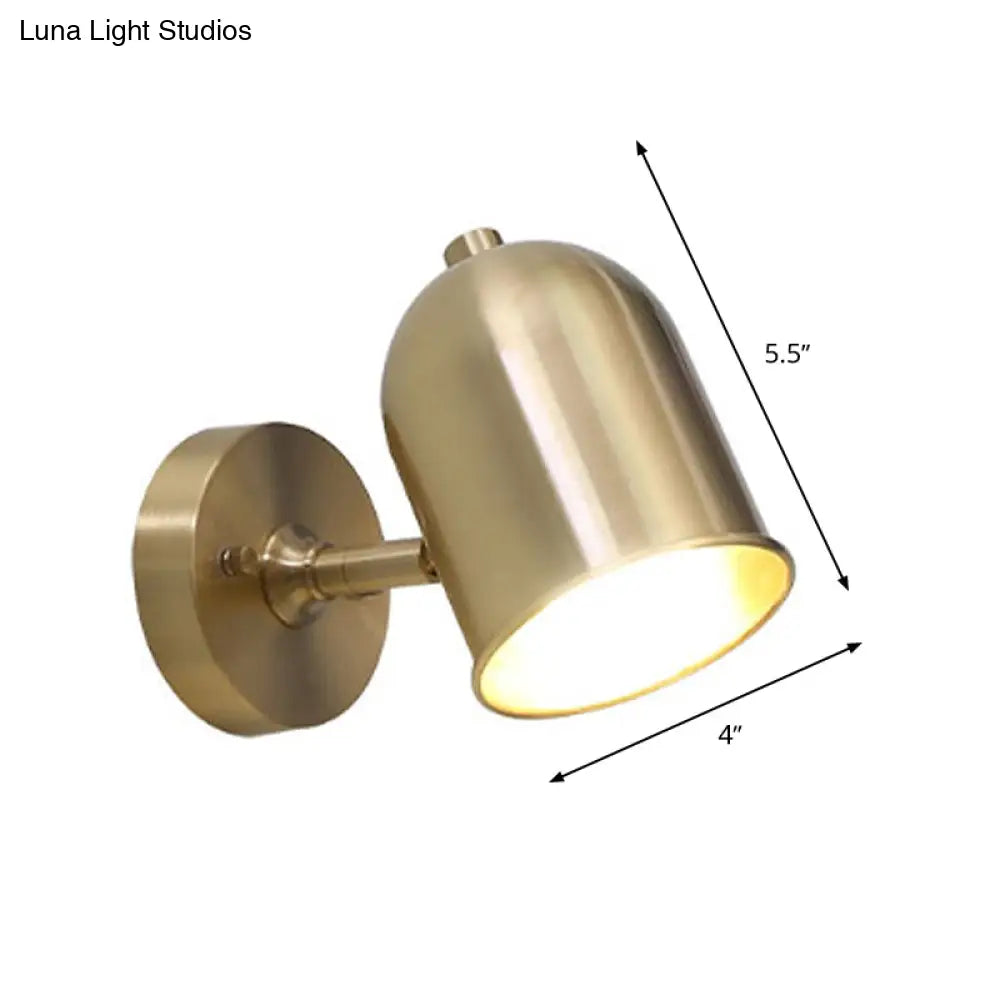 Contemporary Gold Dome Led Wall Lamp For Bathroom - Modern 1 Light Mount With Metal Shade