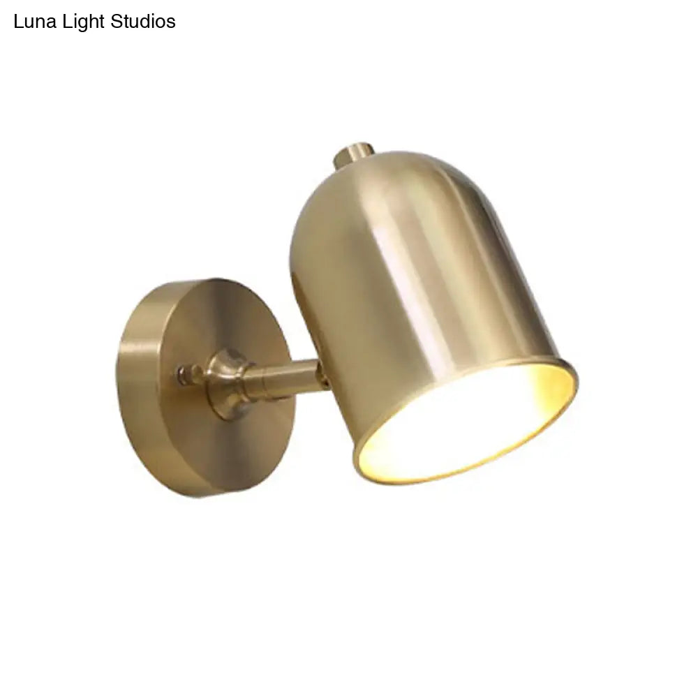 Contemporary Gold Dome Led Wall Lamp For Bathroom - Modern 1 Light Mount With Metal Shade